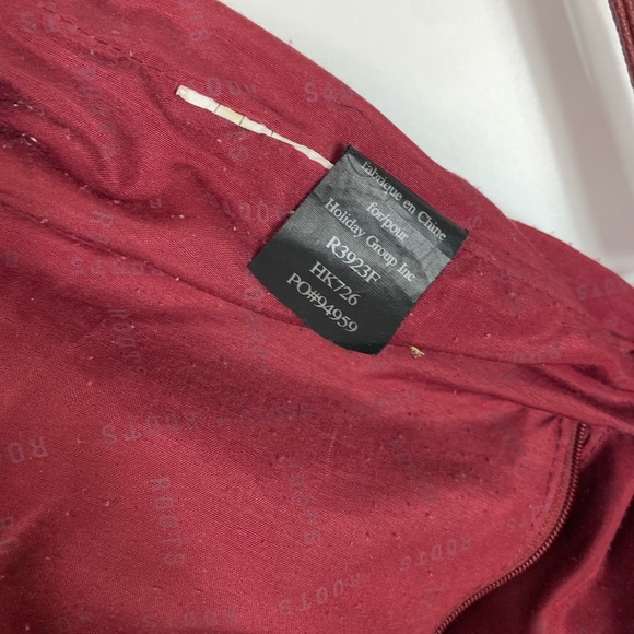 Roots Canada Womens Crossbody Purse Burgandy *Flawed Multi Pocket Zip Adjustable - Picture 15 of 16